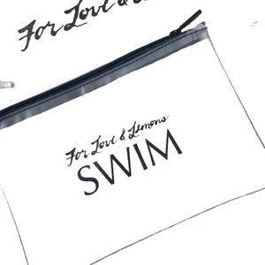 new For Love + Lemons Swim ❤︎ Logo Airline Travel Bikini Cosmetics Bag ❤︎ Clear thumbnail 8