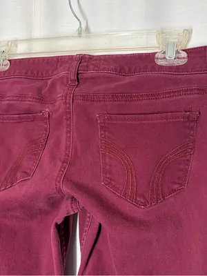 Hollister Jeans Womens 5R 27 Low Rise Skinny Pants Red Burgundy Stretch Y2K thumbnail 6
