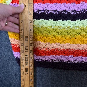 Free People Striped Sweater Vest V-Neck Multicolored Knit Boho L Hippie Festival thumbnail 5
