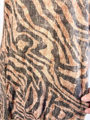 💥Anthropologie Daily Practice Tiger Zebra Ruffle Hem Tunic Mini Dress Sz S🧡 thumbnail 7