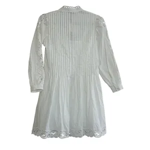 Madewell White Mini Dress Pintuck Lace‎ Eyelet Embroidery XXS NEW Delicate thumbnail 6