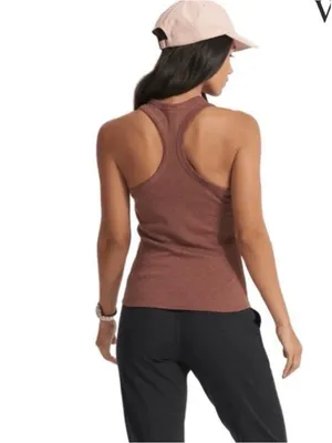 Vuori Sunrise Ribbed High Neck Tank Top Small Brown Racerback Athleisure Workout thumbnail 2