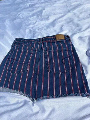 American eagle stripped red and blue hi rise mini skirt thumbnail 8