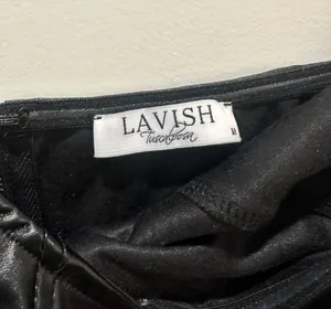 Leather Strapless Dress Size Medium Black thumbnail 3