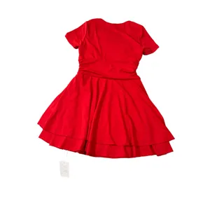 NWT OYS Size Medium Red Square Neck Mini Dress Shirt‎ Sleeve Formal Fit Flare thumbnail 8