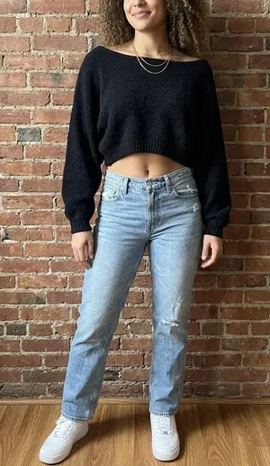 UGG Novalie Slouchy Crop Cozy Soft Cabin-core Sweater Black Size M/L. thumbnail 1