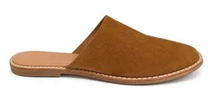 Free People 37 US 7 Coronada Mules Suede Tan Slip On Flat Minimalist Boho Chic thumbnail 1