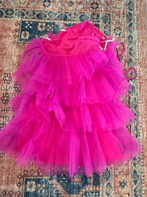 Dillard's Pink ruffle halter dress thumbnail 3