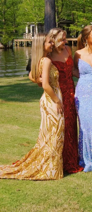 Prom Dress Gold Size 00 thumbnail 4