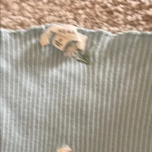 PacSun Green Ribbed Crop Blouse with Tie Front thumbnail 2