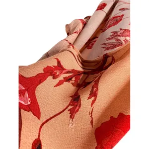 Johanna Ortiz x H&M Floral Wrap Maxi Dress Orange Red Poppy L Long Sleeve Ruffle thumbnail 6
