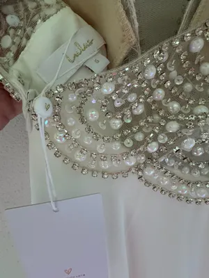 NWT Lulus Size 6 True Love White Beaded Rhinestone Maxi Dress Wedding Gown thumbnail 11