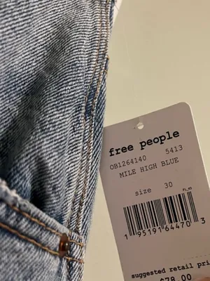 NWT‎ Free People brea cut off mile high blue Jean Skirt size 30 thumbnail 5