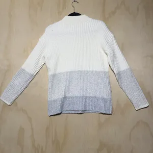 Talbots Sweater Womens Small Gray Colorblock 1/4‎ Zip Long Sleeves Ribbed thumbnail 7