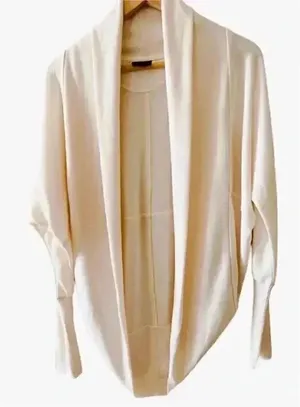 Mossimo Long Sleeves Off White Oversized Open Front Women Top SP #1423 thumbnail 1