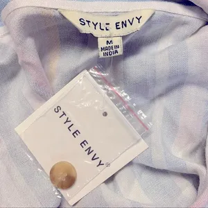 Style Envy Striped Button Down Dress Size M‎ Pink Size M thumbnail 7