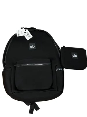 Alo Yoga Stow Backpack Black /Silver Neoprene Detachable Pouch NWT thumbnail 3