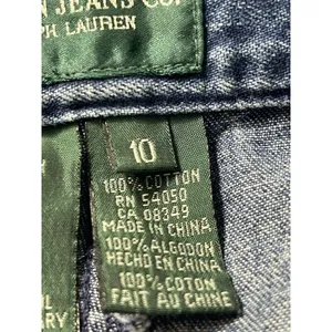 Lauren Jeans Co Ralph Lauren Denim Midi Skirt 10 Blue Frayed Hem Y2K Western thumbnail 7