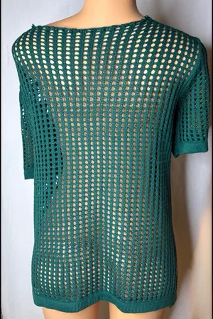Dark green knitted jersey thumbnail 5