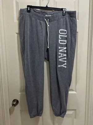 Old Navy joggers light gray with white “Old Navy” stitched letters size XXL thumbnail 1