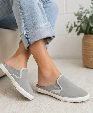 Superga Grey Suede Mule Sneakers Slip On Casual Shoes Sz 6 thumbnail 1