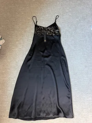 House of Harlow 1960 Black Sequin Satin Maxi Dress thumbnail 6
