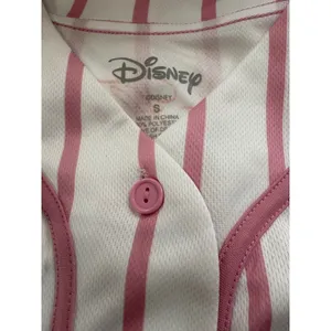 Disney The Aristocats Marie Baseball Jersey Pink White Striped Shirt Small NEW thumbnail 2