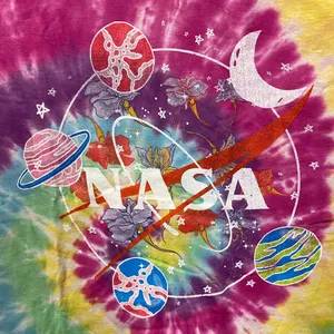 NASA Solar System Flower Amazing Colorful Tie Dye Graphic Design T-Shirt XL thumbnail 2