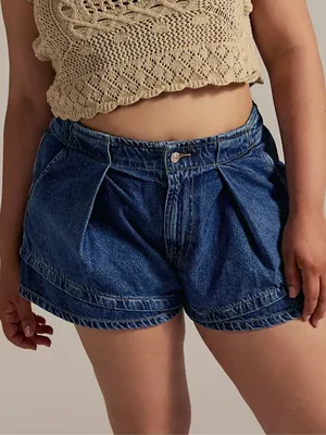 Free People We The Free CRVY Low Ryder Shorts - Quincy Blue - NWT New thumbnail 1