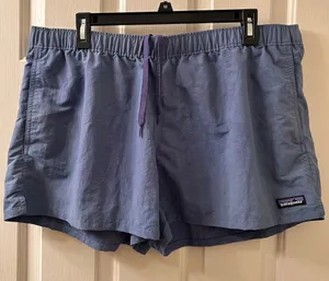 Patagonia Womens Barely Baggies Shorts 2.5” Size XL Monkey Flower Current Blue thumbnail 1