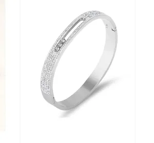 Rhinestone Stainless Steel Bracelet Silver thumbnail 2