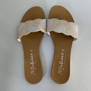 Matisse Beaded Slide Sandals White Multicolor Made In Italy Women's Size 8 thumbnail 7