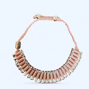 Heart You Back pink dog bone bracelet with silver bones and paws thumbnail 6