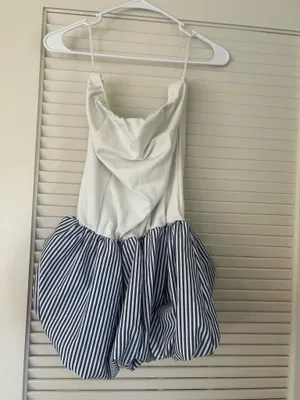 Blue and White Bubble Mini Dress Size M thumbnail 2