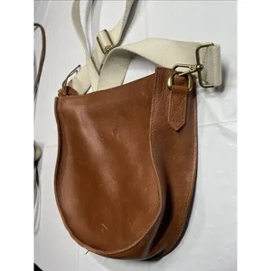 VTG Madewell The Transport Crossbody Saddle Bag Brown‎ Leather Adjustable Strap thumbnail 4