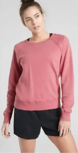 Athleta Pink Oversized Crew Neck Sweatshirt S thumbnail 1