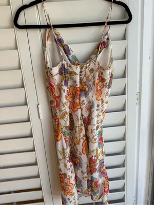 RunAway White Floral Slip Dress with Multicolor Print thumbnail 5