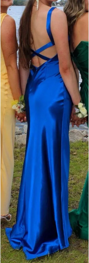 Lulus Blue Backless Slit Dress thumbnail 4