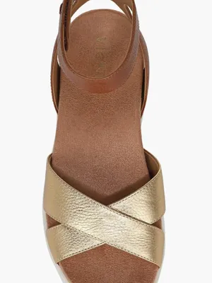 NEW $145 Vionic Uptown Merced Platform Sandal 6 M, GOLD Leather thumbnail 5