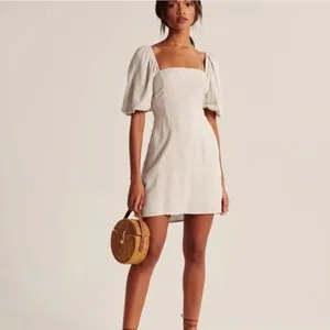 Abercrombie & Fitch Square Neck Short Sleeve‎ Mini Dress Romper in Stone Size M thumbnail 6