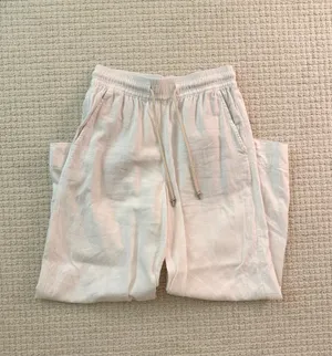 White Linen Drawstring Pant  thumbnail 2