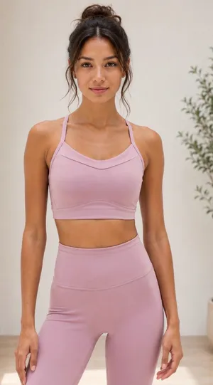 Athleta Vital Sports Bra Blush Lavender Racerback Light Support Yoga Medium thumbnail 1
