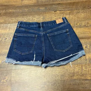 American Eagle Curvy Relaxed Denim Jean Shorts Womens 10 High Rise Strigid thumbnail 5