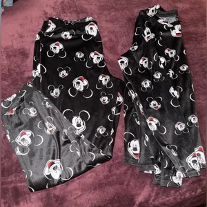 Disney Black Mickey Mouse Pajama Set with White and Red Accents for women thumbnail 3
