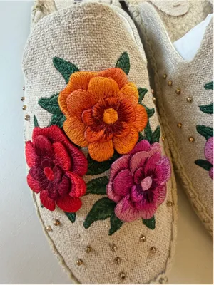 Soludos Flower Emboridered Espadrille Women Size 9 thumbnail 4