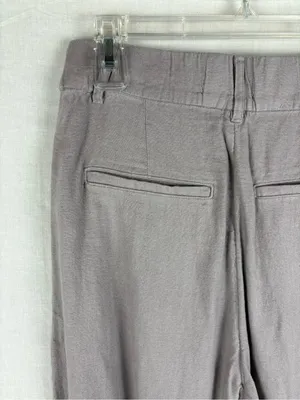 Abercrombie & Fitch Wide Leg Linen Pants Mauve Size M thumbnail 6
