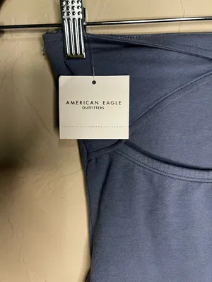 American Eagle NWT Blue Strapless Tube Top Thong Bodysuit XS Y2K thumbnail 6