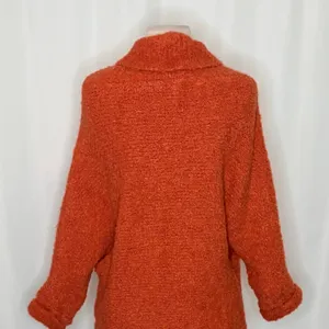 SUNDANCE Laurel Breeze Cardigan Sweater Solid Orange Boucle Knit Wool Small thumbnail 9