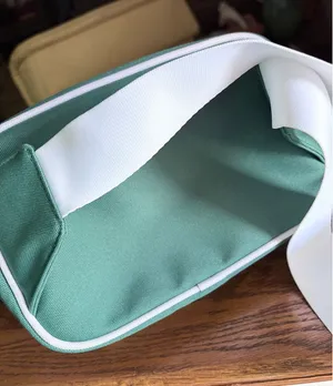 Athleta Excursion Belt Bag Green‎ White Canvas Waist Pack Fanny Bag Tenniscore thumbnail 1