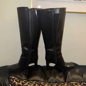 INC International Concepts Mid calf leather boots black 90s thumbnail 2